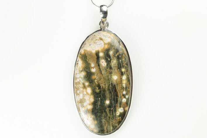1.85" Ocean Jasper Pendant (Necklace) - 925 Sterling Silver  